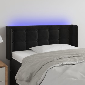 Cabecero con LED de terciopelo negro 83x16x78/88 cm de , Cabeceros y pies de cama - Ref: Foro24-3123702, Precio: 48,56 €, Des...