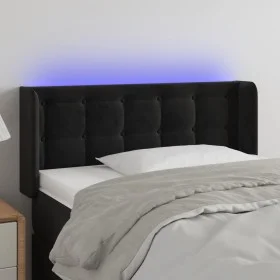 Kopfteil aus schwarzem Samt mit LED 83x16x78/88 cm von , Kopf- und Fußteile - Ref: Foro24-3123702, Preis: 54,20 €, Rabatt: %