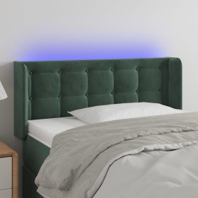 Cabecero con LED de terciopelo verde oscuro 93x16x78/88 cm de , Cabeceros y pies de cama - Ref: Foro24-3123709, Precio: 62,19...