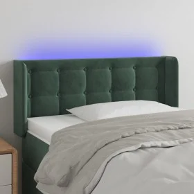 Dark green velvet headboard with LED 93x16x78/88 cm by , Headboards and footboards - Ref: Foro24-3123709, Price: 64,55 €, Dis...