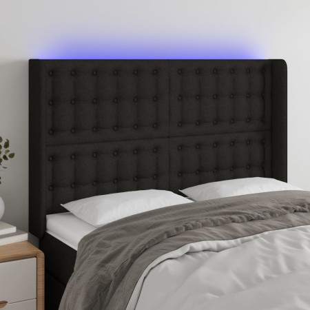Cabecero con LED de tela negro 147x16x118/128 cm de , Cabeceros y pies de cama - Ref: Foro24-3124482, Precio: 132,94 €, Descu...