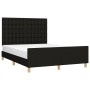 Estructura de cama con cabecero de tela negro 140x190 cm de , Camas y somieres - Ref: Foro24-3125375, Precio: 219,62 €, Descu...
