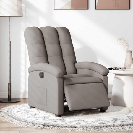 Sillón reclinable eléctrico tela gris taupé en Sillones | Comprar online en Foru.es