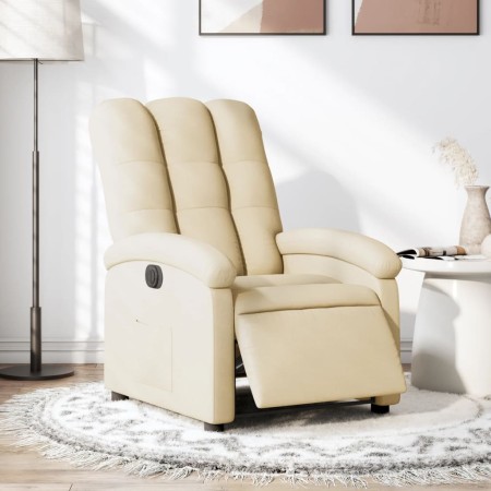 Sillón reclinable eléctrico de tela crema en Sillones | Comprar online en Foru.es