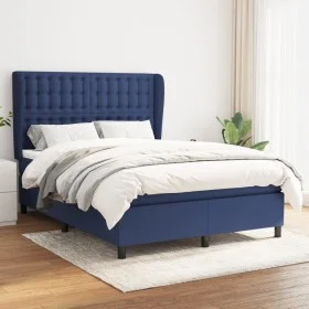 Boxspringbett mit blauer Stoffmatratze 140x190 cm von , Betten und Lattenroste - Ref: Foro24-3128283, Preis: 524,12 €, Rabatt: %