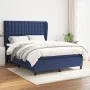 Box spring bed with blue fabric mattress 140x190 cm by , Beds and slatted bases - Ref: Foro24-3128283, Price: 524,12 €, Disco...