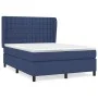 Box spring bed with blue fabric mattress 140x190 cm by , Beds and slatted bases - Ref: Foro24-3128283, Price: 524,12 €, Disco...