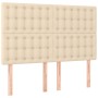 Cama box spring con colchón tela color crema 140x190 cm de , Camas y somieres - Ref: Foro24-3128842, Precio: 518,75 €, Descue...