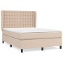 Cama box spring con colchón cuero sintético capuchino 140x200cm de , Camas y somieres - Ref: Foro24-3129038, Precio: 528,12 €...