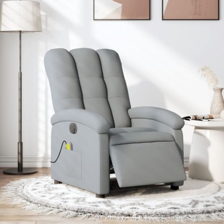 Sillón reclinable de masaje eléctrico tela gris claro en Sillones | Comprar online en Foru.es