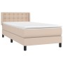 Cama box spring con colchón cuero sintético capuchino 90x200 cm de , Camas y somieres - Ref: Foro24-3130762, Precio: 326,36 €...