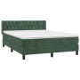 Cama box spring con colchón terciopelo verde oscuro 140x190 cm de , Camas y somieres - Ref: Foro24-3131138, Precio: 466,46 €,...