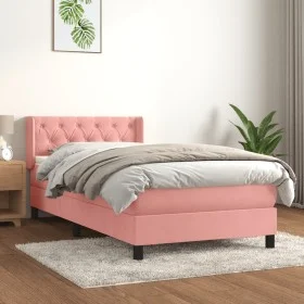 Box spring bed with pink velvet mattress 80x200 cm by , Beds and slatted bases - Ref: Foro24-3131110, Price: 287,85 €, Discou...