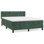 Cama box spring con colchón terciopelo verde oscuro 140x200 cm de , Camas y somieres - Ref: Foro24-3131144, Precio: 491,62 €,...