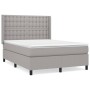 Cama box spring con colchón tela gris claro 140x200 cm de , Camas y somieres - Ref: Foro24-3131753, Precio: 497,25 €, Descuen...
