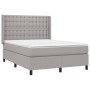 Cama box spring con colchón tela gris claro 140x200 cm de , Camas y somieres - Ref: Foro24-3131753, Precio: 497,25 €, Descuen...