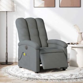 Sillón reclinable de masaje eléctrico tela gris oscuro en Sillones | Comprar online en Foru.es