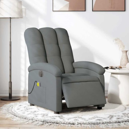 Sillón reclinable de masaje eléctrico tela gris oscuro en Sillones | Comprar online en Foru.es