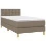Box spring bed with LED mattress taupe gray fabric 90x200 cm by , Beds and slatted bases - Ref: Foro24-3134009, Price: 316,31...