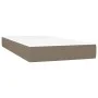 Box spring bed with LED mattress taupe gray fabric 90x200 cm by , Beds and slatted bases - Ref: Foro24-3134009, Price: 316,31...