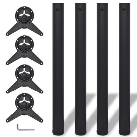 Patas de mesa ajustables en 4 alturas negro 710 mm de vidaXL, Patas para mesas - Ref: Foro24-242139, Precio: 47,73 €, Descuen...