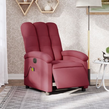 Sillón de masaje reclinable eléctrico tela rojo tinto en Sillones | Comprar online en Foru.es