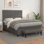 Boxspringbett mit grauer Kunstledermatratze 140x190 cm von , Betten und Lattenroste - Ref: Foro24-3137663, Preis: 543,30 €, R...