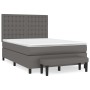 Cama box spring con colchón cuero sintético gris 140x190 cm de , Camas y somieres - Ref: Foro24-3137663, Precio: 562,70 €, De...