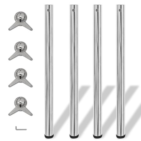 4 Patas de mesa ajustables en alturas 870 mm color cromo de vidaXL, Patas para mesas - Ref: Foro24-242134, Precio: 58,20 €, D...