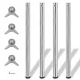 4 Patas de mesa ajustables en alturas 870 mm color cromo de vidaXL, Patas para mesas - Ref: Foro24-242134, Precio: 61,60 €, D...