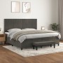 Cama box spring con colchón terciopelo gris oscuro 200x200 cm de , Camas y somieres - Ref: Foro24-3137984, Precio: 722,99 €, ...