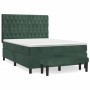 Cama box spring con colchón terciopelo verde oscuro 140x200 cm de , Camas y somieres - Ref: Foro24-3138028, Precio: 584,82 €,...