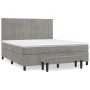 Cama box spring con colchón terciopelo gris claro 160x200 cm de , Camas y somieres - Ref: Foro24-3137971, Precio: 582,62 €, D...