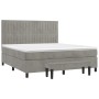 Cama box spring con colchón terciopelo gris claro 160x200 cm de , Camas y somieres - Ref: Foro24-3137971, Precio: 582,62 €, D...