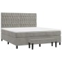 Cama box spring con colchón terciopelo gris claro 180x200 cm de , Camas y somieres - Ref: Foro24-3138037, Precio: 652,13 €, D...