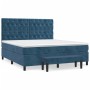 Cama box spring con colchón terciopelo azul oscuro 160x200 cm de , Camas y somieres - Ref: Foro24-3138035, Precio: 607,46 €, ...