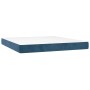 Cama box spring con colchón terciopelo azul oscuro 160x200 cm de , Camas y somieres - Ref: Foro24-3138035, Precio: 607,46 €, ...