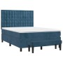 Cama box spring con colchón terciopelo azul oscuro 140x200 cm de , Camas y somieres - Ref: Foro24-3138089, Precio: 510,81 €, ...