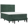 Cama box spring con colchón terciopelo verde oscuro 140x190 cm de , Camas y somieres - Ref: Foro24-3138082, Precio: 567,91 €,...