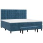 Cama box spring con colchón terciopelo azul oscuro 200x200 cm de , Camas y somieres - Ref: Foro24-3138107, Precio: 767,45 €, ...