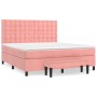 Cama box spring con colchón terciopelo rosa 160x200 cm de , Camas y somieres - Ref: Foro24-3138096, Precio: 597,79 €, Descuen...