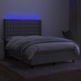 Cama box spring colchón y luces LED tela gris claro 140x190 cm de , Camas y somieres - Ref: Foro24-3138629, Precio: 528,89 €,...