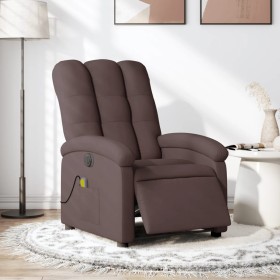 Sillón reclinable de masaje eléctrico tela marrón oscuro en Sillones | Comprar online en Foru.es