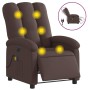 Sillón reclinable de masaje eléctrico tela marrón oscuro en Sillones | Comprar online en Foru.es