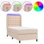 Cama box spring colchón LED cuero sintético capuchino 80x200 cm de , Camas y somieres - Ref: Foro24-3139354, Precio: 326,88 €...