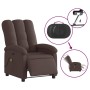 Sillón reclinable de masaje eléctrico tela marrón oscuro en Sillones | Comprar online en Foru.es