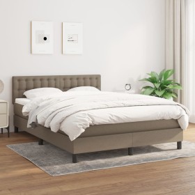 Cama box spring con colchón tela gris taupe 140x200 cm de , Camas y somieres - Ref: Foro24-3140381, Precio: 457,92 €, Descuen...