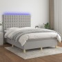 Cama box spring colchón y luces LED tela gris claro 140x190 cm de , Camas y somieres - Ref: Foro24-3135749, Precio: 518,74 €,...