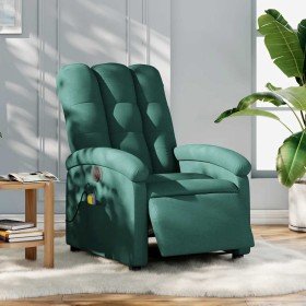 Sillón reclinable de masaje eléctrico tela verde oscuro en Sillones | Comprar online en Foru.es