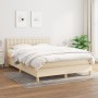 Cama box spring con colchón tela color crema 140x200 cm de , Camas y somieres - Ref: Foro24-3140942, Precio: 446,94 €, Descue...